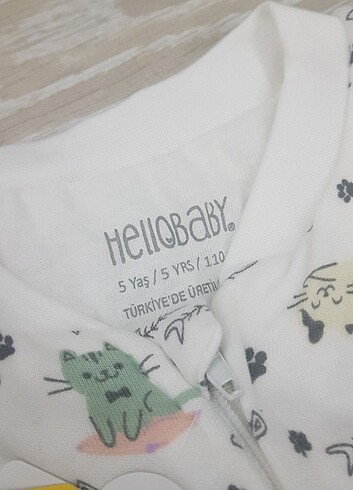 5 Yaş Beden beyaz Renk Hello baby uyku tulumu