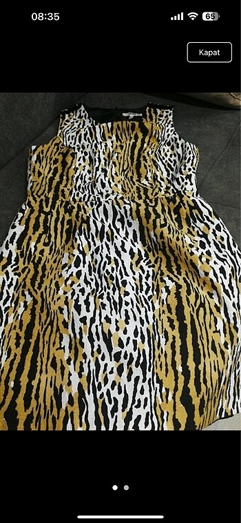 Leopar koton elbise