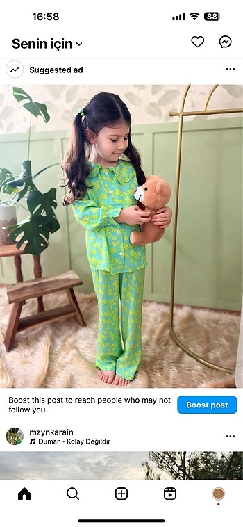 Pamuklu viskon pijama takımı