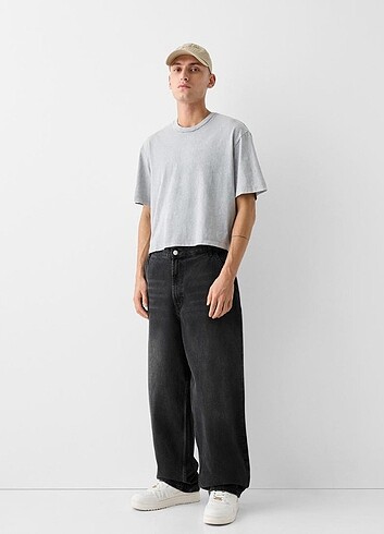 Bershka Unisex Basic Baggy Skater Jean 