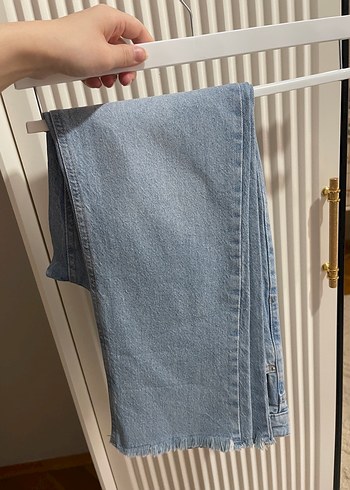 Kadın Mavi Bol Kesim Denim Pantolon - Görsel 2