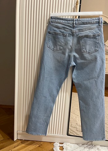 Kadın Mavi Bol Kesim Denim Pantolon - Görsel 5