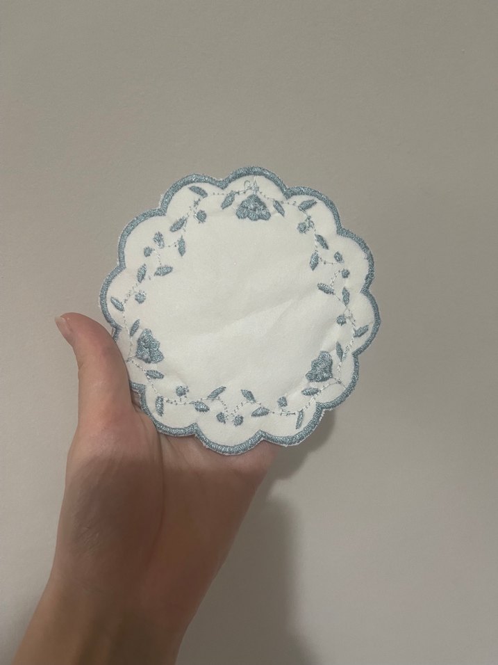 Vintage Nakışlı Yuvarlak Koktely sunum Peçete - Görsel 2