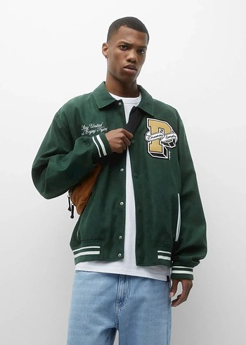 Pull&Bear Yeşil Kolej Ceketi