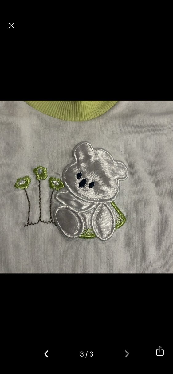 Nakışlı Bebek Önlüğü - Gri ve Beyaz - Görsel 3