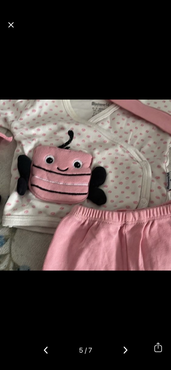 Dantel Detaylı Pembe Bebek Hastane Kıyafeti - Görsel 5