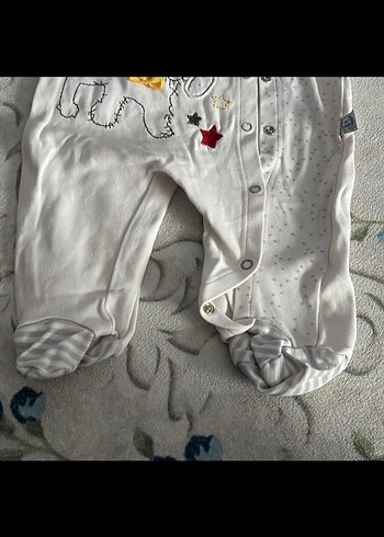 Gri Nakışlı Uzun Kollu Bebek Tulum - Görsel 4