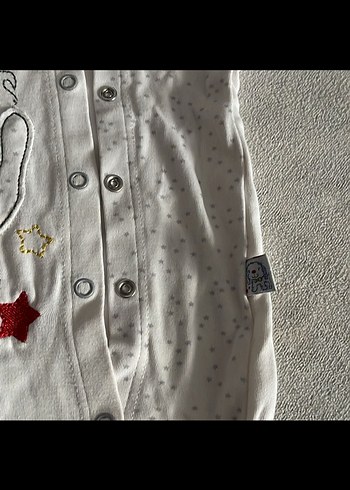 Gri Nakışlı Uzun Kollu Bebek Tulum - Görsel 6