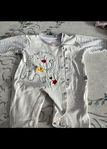 Gri Nakışlı Uzun Kollu Bebek Tulum - Görsel 2