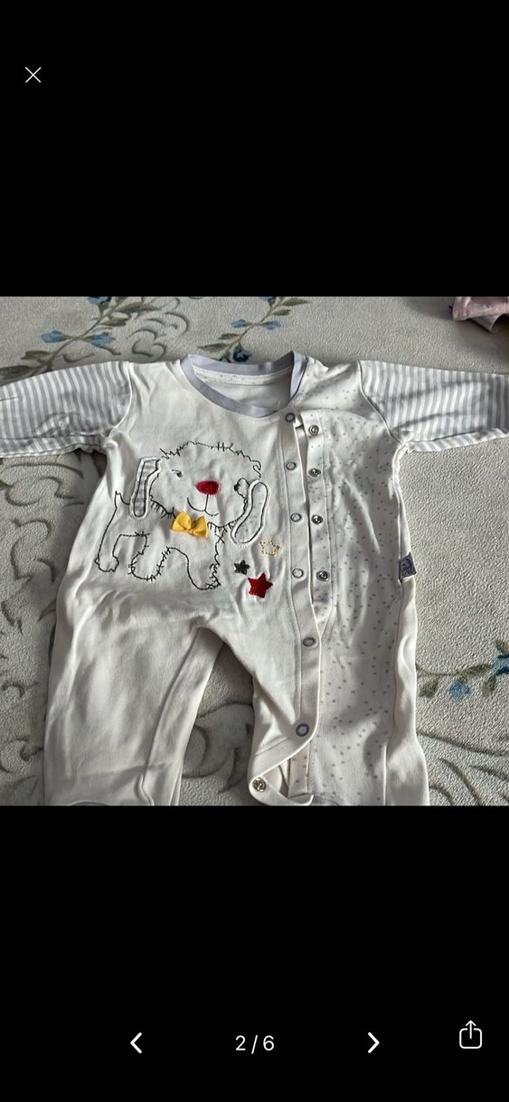 Gri Nakışlı Uzun Kollu Bebek Tulum - Görsel 2