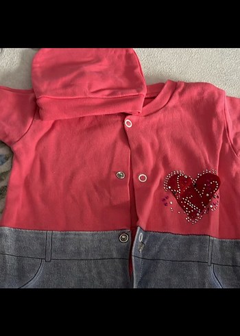 Renkli Baskılı Pembe Kız Bebek Tulum - Görsel 4