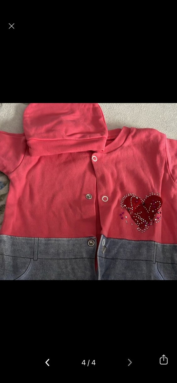 Renkli Baskılı Pembe Kız Bebek Tulum - Görsel 4