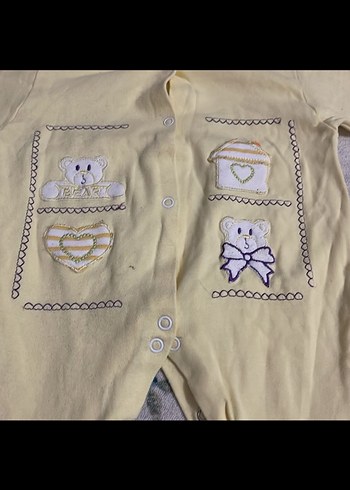 Sarı Nakışlı Bebek Tulum - Görsel 3