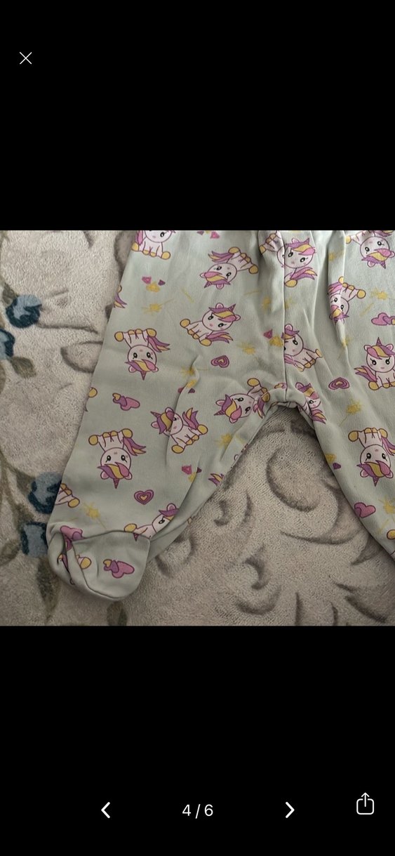 Unicorn Baskılı Gri Bebek Kız Takımı - Görsel 4