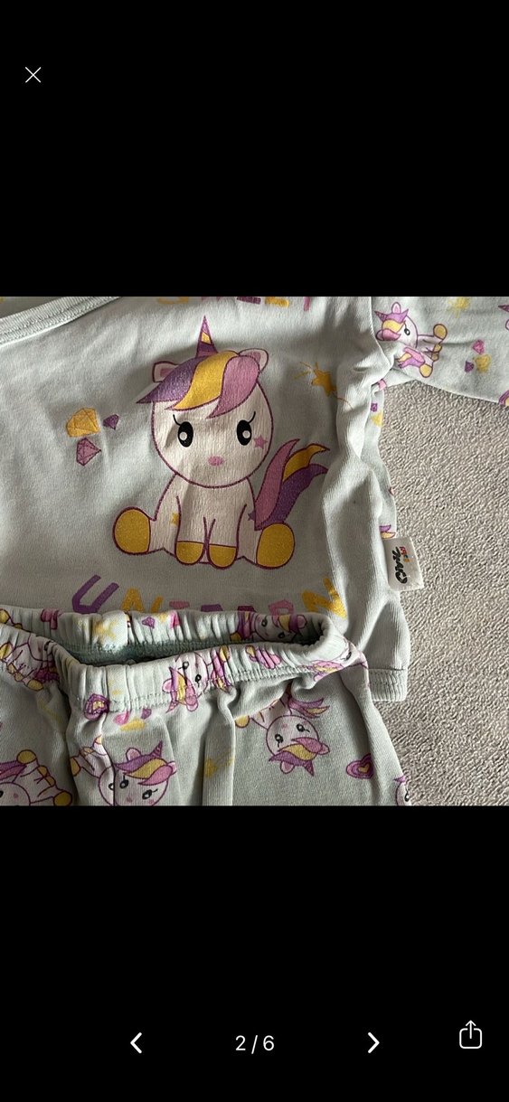 Unicorn Baskılı Gri Bebek Kız Takımı - Görsel 2