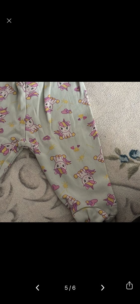 Unicorn Baskılı Gri Bebek Kız Takımı - Görsel 5