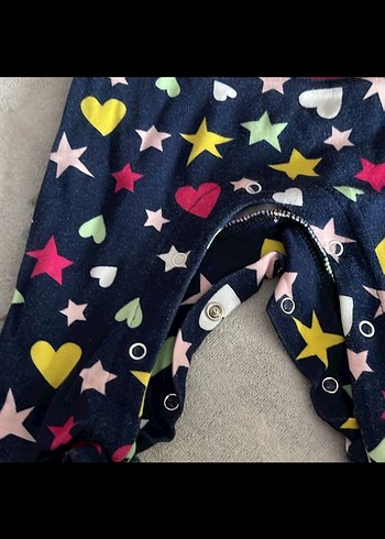 Renkli Desenli Pembe Örgü Bebek Tulum - Görsel 4