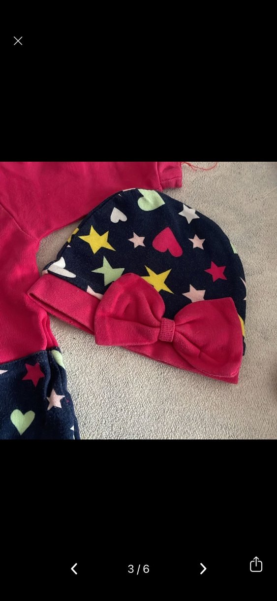 Renkli Desenli Pembe Örgü Bebek Tulum - Görsel 3