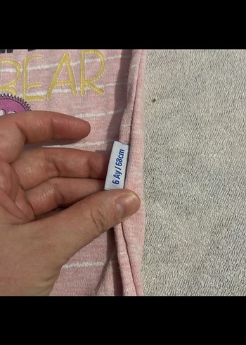 Pembe Baskılı Örgü Bebek Kız Tulumu - Görsel 4