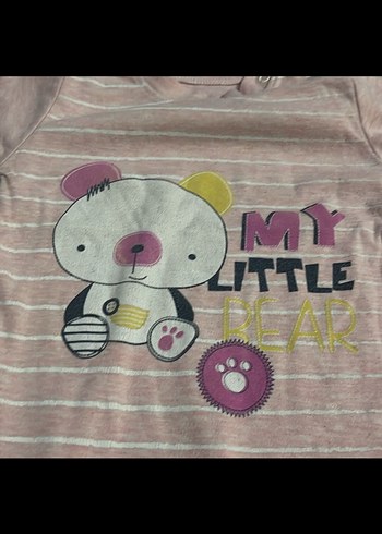 Pembe Baskılı Örgü Bebek Kız Tulumu - Görsel 5