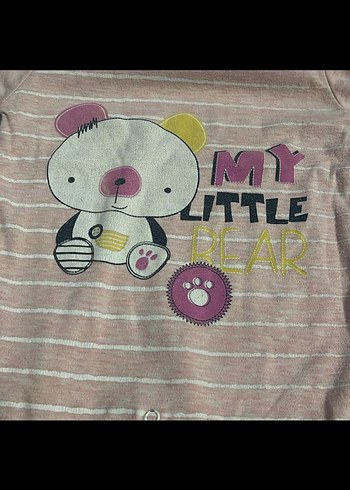 Pembe Baskılı Örgü Bebek Kız Tulumu - Görsel 2