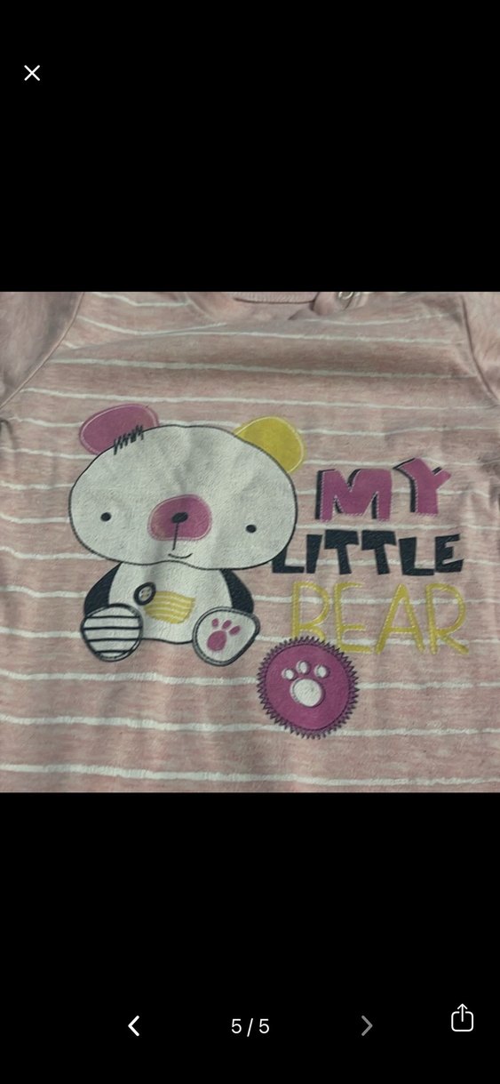 Pembe Baskılı Örgü Bebek Kız Tulumu - Görsel 5