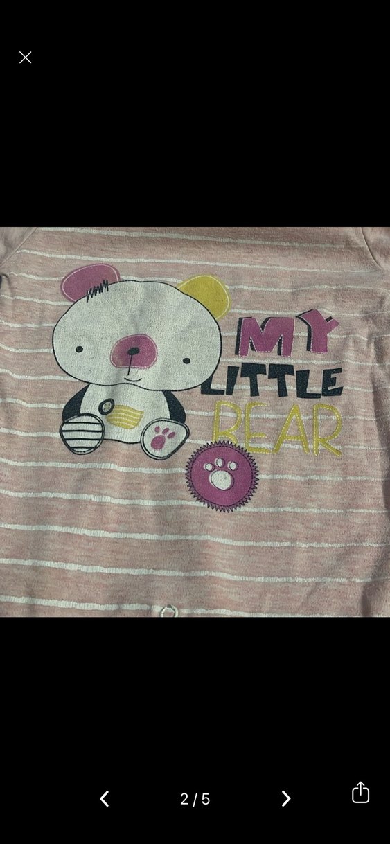 Pembe Baskılı Örgü Bebek Kız Tulumu - Görsel 2