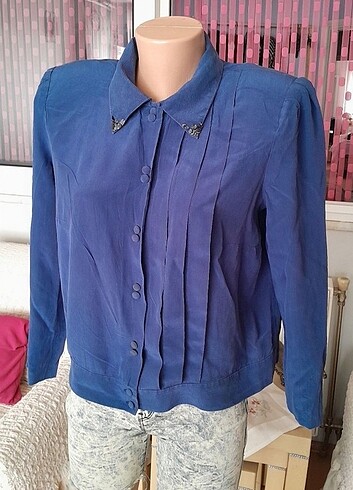 xl Beden #vintage vatkali gömlek bluz