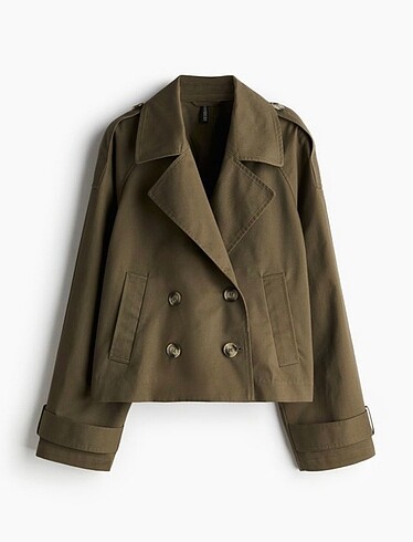 H&M H&M crop yeşil trençkot