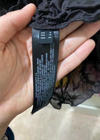 s Beden kahverengi Renk Acı kahve Transparan üst Massimo Dutti