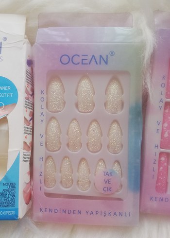 Pastel Pembe OCEAN Takma Tırnak Seti - Görsel 3