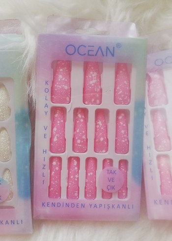 Pastel Pembe OCEAN Takma Tırnak Seti - Görsel 4