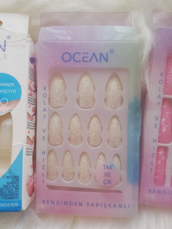 Pastel Pembe OCEAN Takma Tırnak Seti - Görsel 3