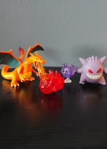 Pokemon Orijinal Charizard & Gengar Figür