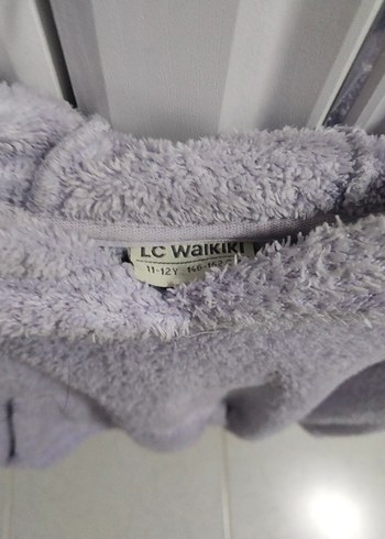 Kızlar için Kapüşonlu Mor Peluş Kazak - Görsel 3