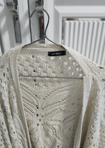 Bohem Örgü Kadın Hırka Beyaz - Görsel 3