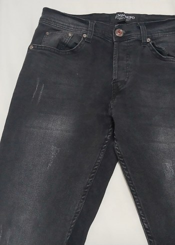 Gri ve Siyah  Fit Erkek Kot Pantolon 11 12 yaş çocuk için uygun - Görsel 3