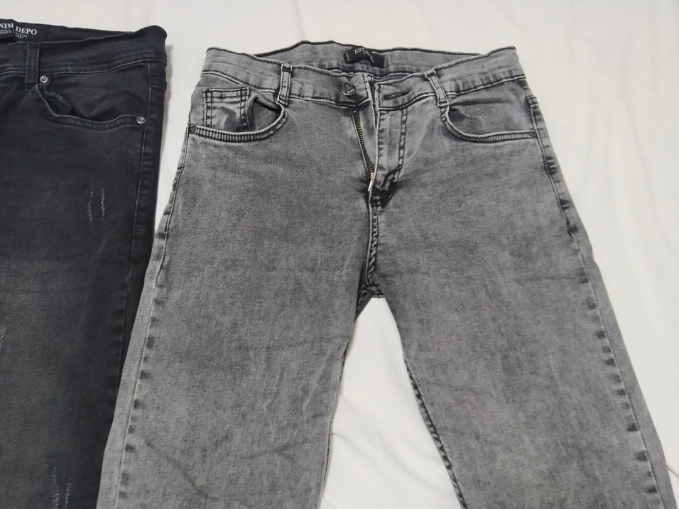 Gri ve Siyah  Fit Erkek Kot Pantolon 11 12 yaş çocuk için uygun - Görsel 4