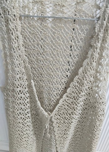 Bohem V Yaka Örgü Kadın Yelek - Görsel 3