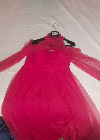 Pembe Drapeli Straplez Uzun Abiye Elbise - Görsel 2