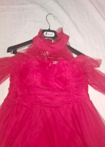 Pembe Drapeli Straplez Uzun Abiye Elbise - Görsel 9