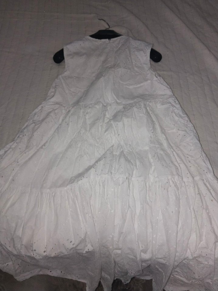 Kolsuz Beyaz Kız Bluzu, Fırfırlı, Salaş Kesim - Görsel 3