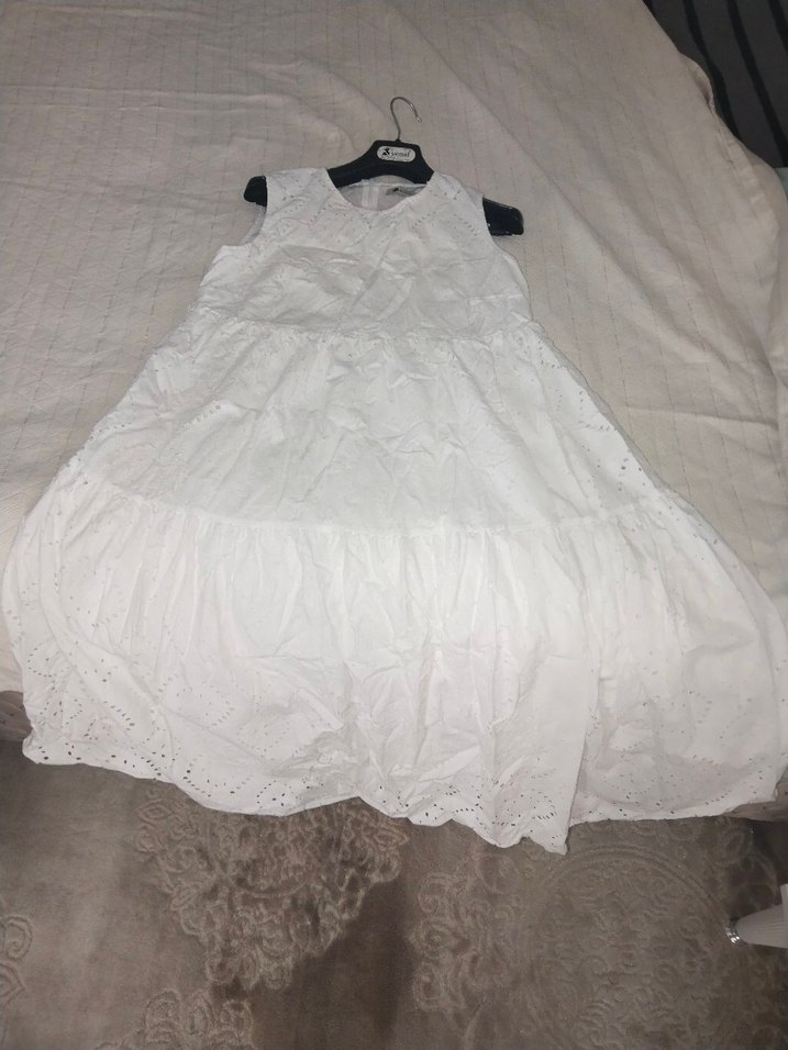 Kolsuz Beyaz Kız Bluzu, Fırfırlı, Salaş Kesim - Görsel 5