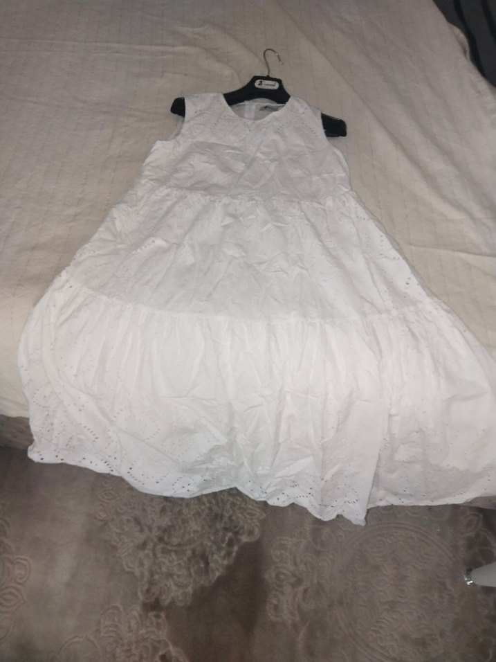 Kolsuz Beyaz Kız Bluzu, Fırfırlı, Salaş Kesim - Görsel 4