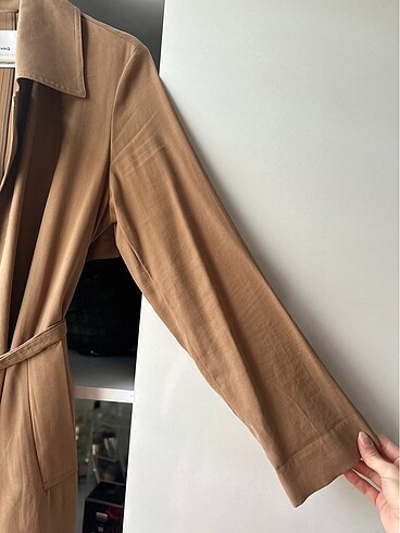 xs Beden kahverengi Renk Mango taba rengi xs-s trençkot