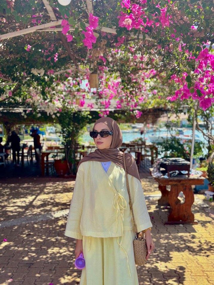 Pamuklu Bohem Uzun Kollu Uzun Elbise - Görsel 3