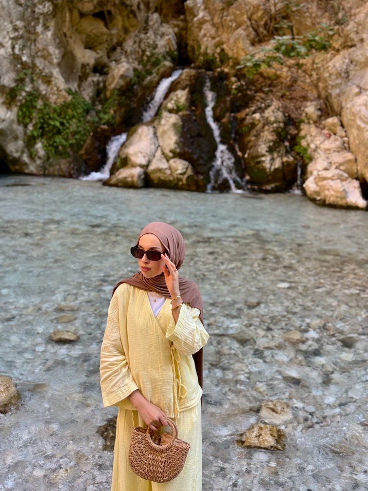 Pamuklu Bohem Uzun Kollu Uzun Elbise - Görsel 4