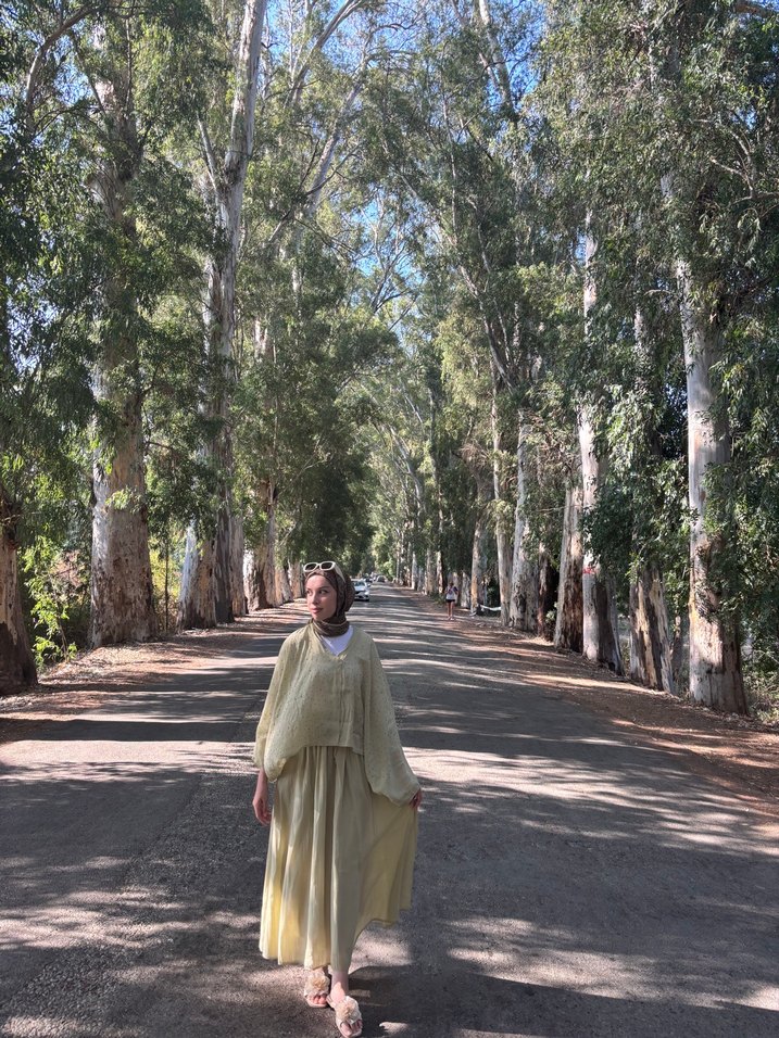 Bohem Tarzı Haki Uzun Salaş Kadın Panço - Görsel 2