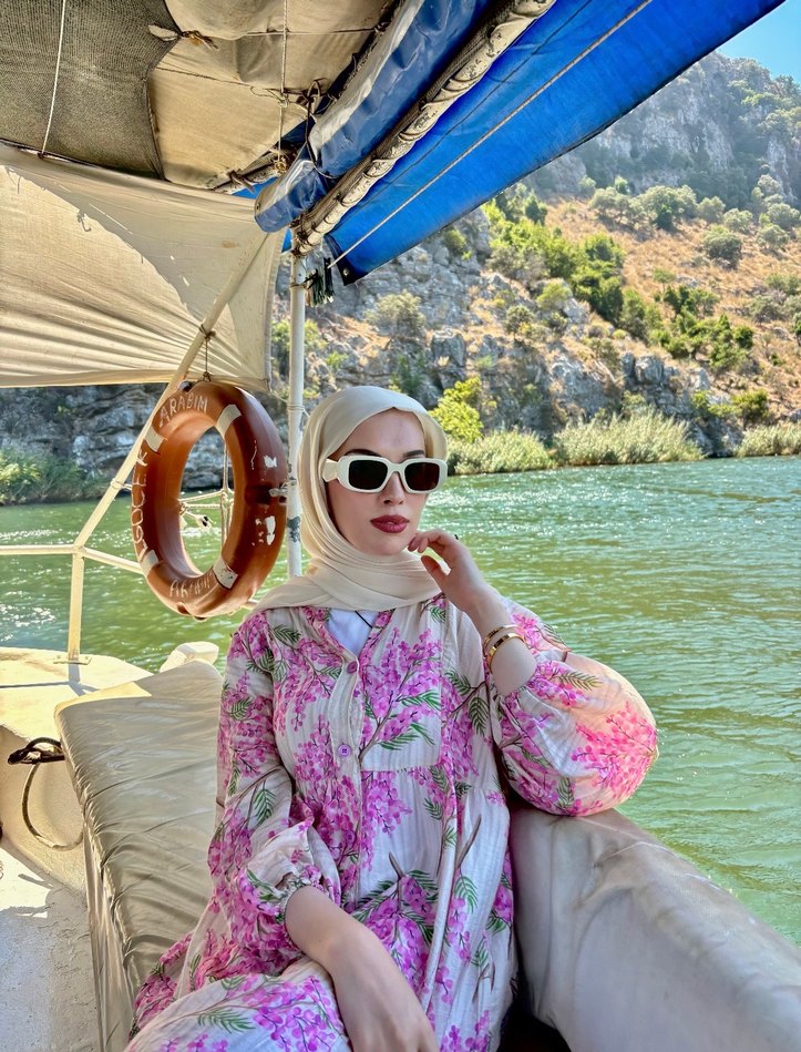 Pembe Bohem Uzun Salaş Elbise - Görsel 2