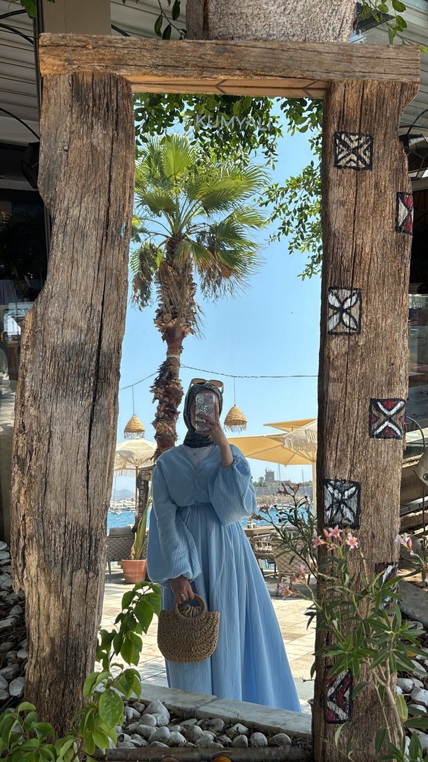 Mavi Salaş Uzun Elbise - Görsel 3